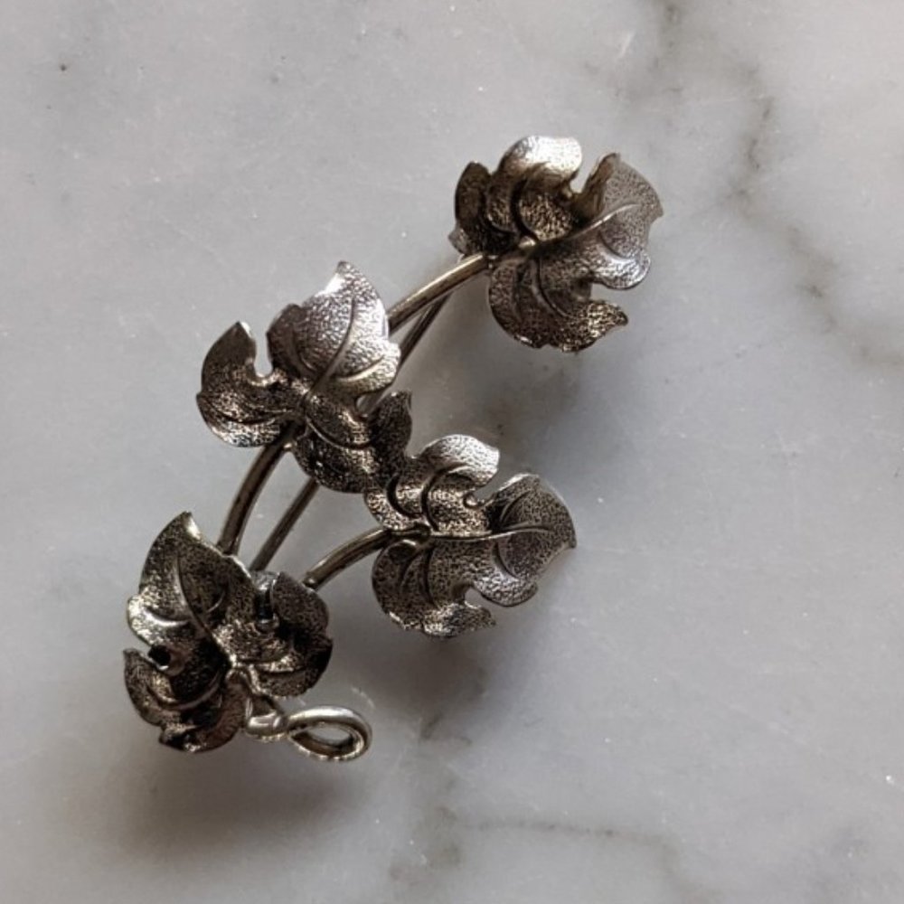 Celart Vintage 925 Sterling Brooch Pin Floral